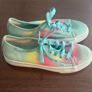 Keds Kids Glitter Low-Top Sneakers in Aqua, Pink & Yellow